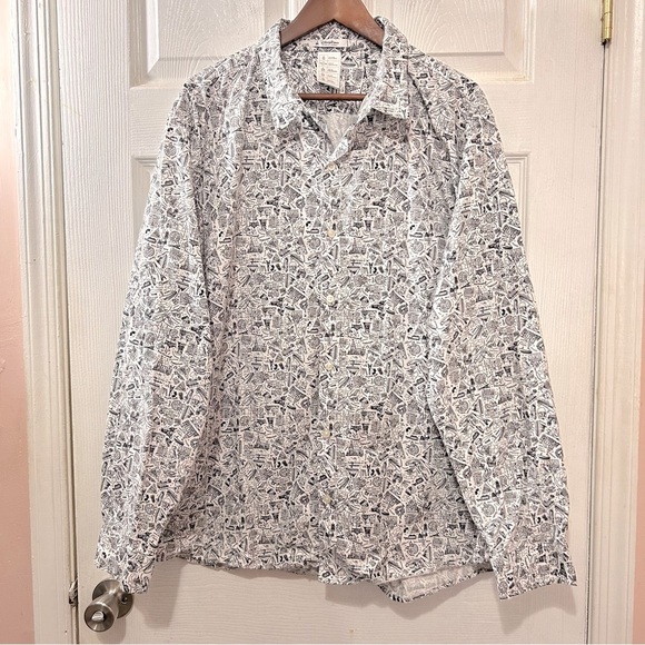 Disney Parks Official Authentic Original Button Down Shirt All Over Print Sz XXL - Picture 1 of 6